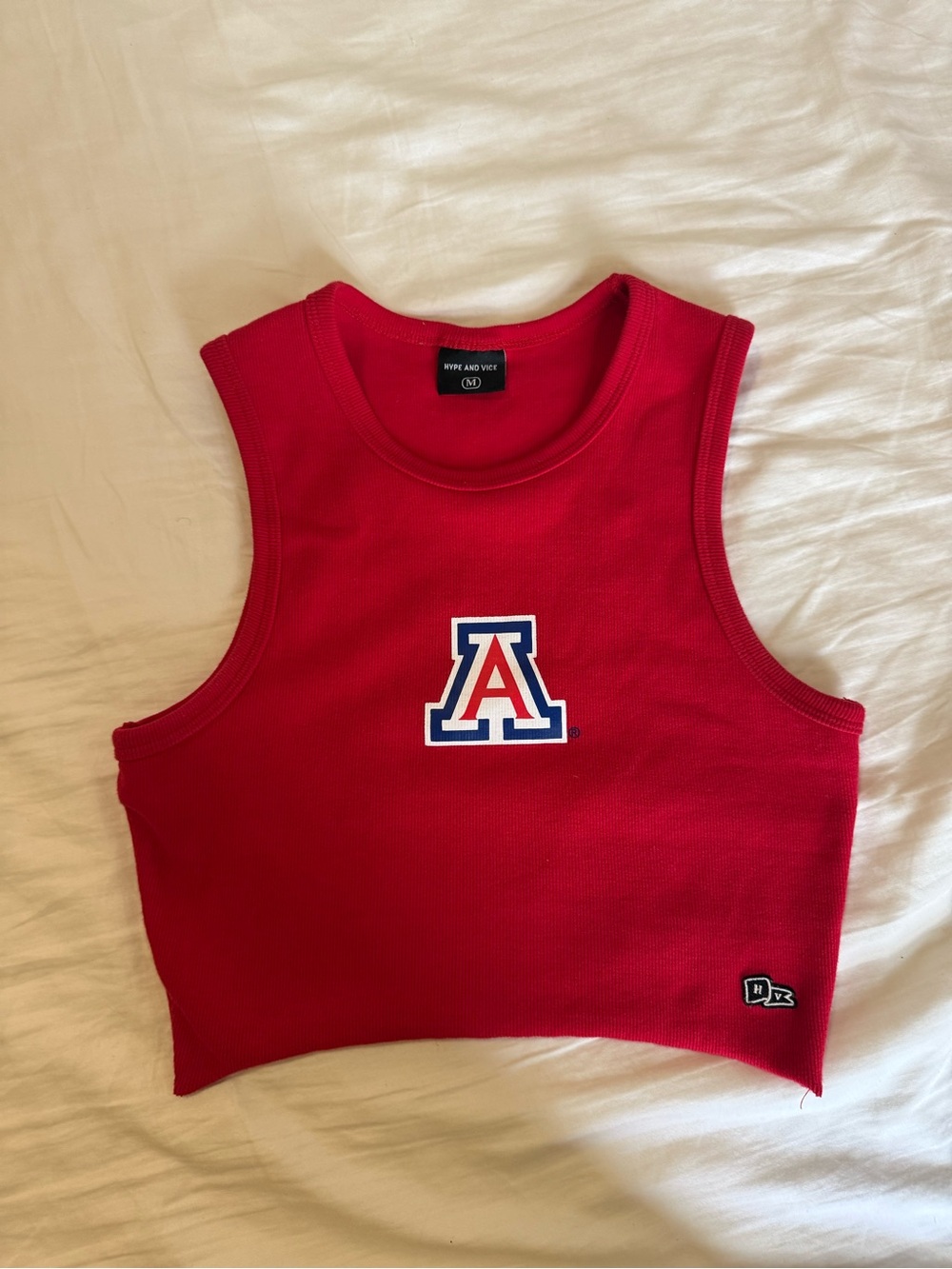 Arizona Logo Red Cropped Tank Top